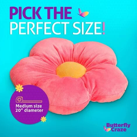 BENOBBY KIDS Coussin De Sol à Fleurs Roses - Adorable Décoration De Chambre Pour Filles, Adolescents Et Tout-petits - Oreiller à Fleurs Pour Lire Et Se Reposer Pour Les Enfants - Diamètre Moyen 20" 2 BENOBBY KIDS Coussin De Sol à Fleurs Roses - Adorable Décoration De Chambre Pour Filles, Adolescents Et Tout-petits - Oreiller à Fleurs Pour Lire Et Se Reposer Pour Les Enfants - Diamètre Moyen 20" – Image 2