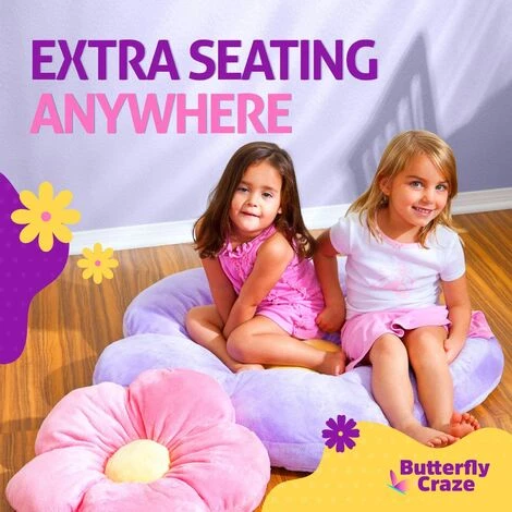 BENOBBY KIDS Coussin De Sol à Fleurs Roses - Adorable Décoration De Chambre Pour Filles, Adolescents Et Tout-petits - Oreiller à Fleurs Pour Lire Et Se Reposer Pour Les Enfants - Diamètre Moyen 20" 5 BENOBBY KIDS Coussin De Sol à Fleurs Roses - Adorable Décoration De Chambre Pour Filles, Adolescents Et Tout-petits - Oreiller à Fleurs Pour Lire Et Se Reposer Pour Les Enfants - Diamètre Moyen 20" – Image 5