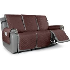 BENOBBY KIDS Housse De Canapé Inclinable Housse De Canapé 3 Coussins Housse De Canapé Pour Animaux De Compagnie Housse De Canapé Inclinable 3 Places Housse De Canapé Inclinable Lavable Housse De Meubles Avec élastique (3 Places, Marron)