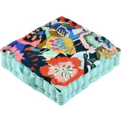 LOVELY CASA Coussin De Sol 45x45 Cm Popart Jade Coton - Lagon