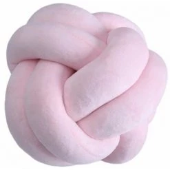 Rose - Coussin à Nœud Rond Tissé à La Main, Coussin De Canapé En Peluche Douce Pour Le Salon FUIENKO