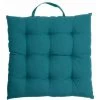Galette De Chaise 100% Coton 38 X 38 X 3 Cm Avec Liens Non Amovibles Uni Bleu Canard 38 X 38 Cm FUIENKO