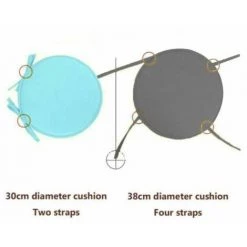 FUIENKO Bleu Ciel 30 Cm - Coussin De Chaise Rond Simple Et Confortable Avec Attaches De Sangle En Couleur Unie Décoration De La Maison -France Coussin et housse de coussin Soldes Boutique 56121703 4