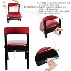 FUIENKO Coussin De Chaise En PVC Protection De L'environnement Housse De Protection Transparente Et Confortable 2 Pièces -France Coussin et housse de coussin Soldes Boutique 56121727 3