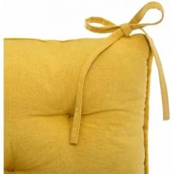 FUIENKO Coussin De Chaise En Velours De Coton - 38 X 38 Cm - Jaune Ocre -France Coussin et housse de coussin Soldes Boutique 56121732 4
