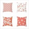 Set De 4 Déco Corail Feuille Carrée 40x40cm[507] FUIENKO
