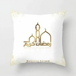 FUIENKO Housse De Coussin Décorative Carrée 4 Pièces - Housse De Coussin Blanche Nordique Moderne Fête Du Ramadan 45x45cm [684] -France Coussin et housse de coussin Soldes Boutique 56122054 3