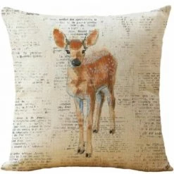 FUIENKO Housse Cerf Aquarelle 4 Housses De Coussin 45x45cm[745] -France Coussin et housse de coussin Soldes Boutique 56122074 3
