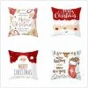 FUIENKO Ensemble De Pièces Housse De Coussin Carrée Décorative-3D Noël Moderne Simple Blanc Rouge Housse De Coussin Décorative 45x45cm[200]