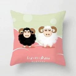 FUIENKO Housse De Coussin Carrée Décorative 4 Pièces - Housse De Coussin Nordique Moderne Mouton Ramadan 45x45cm [82] -France Coussin et housse de coussin Soldes Boutique 56122081 4