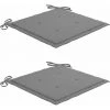 INLIFE Coussins De Chaise De Jardin 2 Pcs Gris 50x50x3 Cm