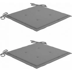 INLIFE Coussins De Chaise De Jardin 2 Pcs Gris 50x50x3 Cm