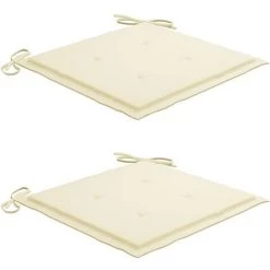 INLIFE Coussins De Chaise De Jardin 2 Pcs Crème 50x50x3 Cm