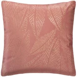 FALSE Coussin Décoratif En Velours Motif Tropical 40x40 Cm - Rose - Rose - SILUMEN