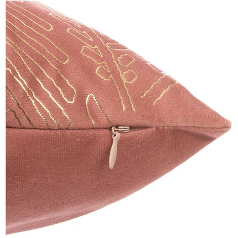 FALSE Coussin Décoratif En Velours Motif Tropical 40x40 Cm - Rose - Rose - SILUMEN 4 FALSE Coussin Décoratif En Velours Motif Tropical 40x40 Cm - Rose - Rose - SILUMEN – Image 4