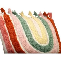 OZAIA Coussin Arc-en-ciel Fait Main En Coton ARCHY - 45 X 45 Cm - Multicolore - Multicolore -France Coussin et housse de coussin Soldes Boutique 56381380 5