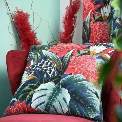 HOMEMAISON Coussin Déhoussable Imprimé Exotique Multicolore 50 X 50 Cm - Multicolore 1 HOMEMAISON Coussin Déhoussable Imprimé Exotique Multicolore 50 X 50 Cm - Multicolore