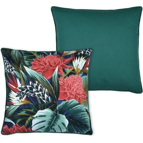 HOMEMAISON Coussin Déhoussable Imprimé Exotique Multicolore 50 X 50 Cm - Multicolore 2 HOMEMAISON Coussin Déhoussable Imprimé Exotique Multicolore 50 X 50 Cm - Multicolore – Image 2