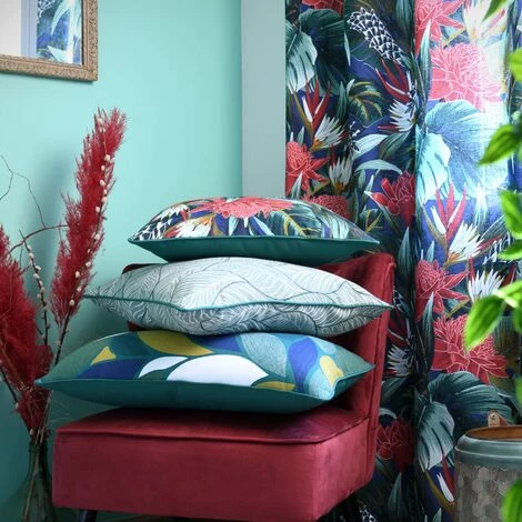 HOMEMAISON Coussin Déhoussable Imprimé Exotique Multicolore 50 X 50 Cm - Multicolore 4 HOMEMAISON Coussin Déhoussable Imprimé Exotique Multicolore 50 X 50 Cm - Multicolore – Image 4