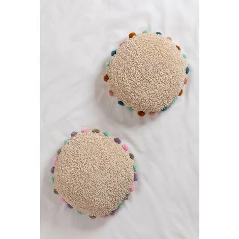 Coussin Rond En Coton (Ø44 Cm) Vayana SKLUM Coton - Multicolore Fresh 2 Coussin Rond En Coton (Ø44 Cm) Vayana SKLUM Coton - Multicolore Fresh – Image 2