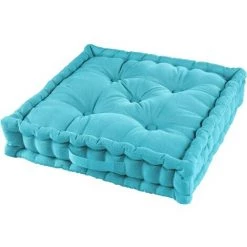 1001KDO POUR LA MAISON Coussin De Sol Matelassé Turquoise 45cm