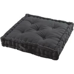 1001KDO POUR LA MAISON Coussin De Sol Matelassé Noir 60cm