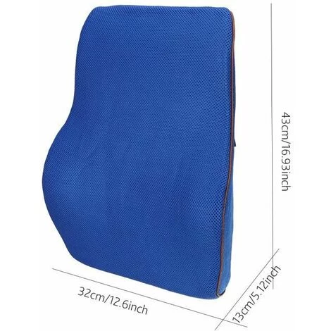 Doux Coussin De Dos En Mousse À Mémoire De Forme Dos Taille -BLEU FUIENKO 2 Doux Coussin De Dos En Mousse À Mémoire De Forme Dos Taille -BLEU FUIENKO – Image 2