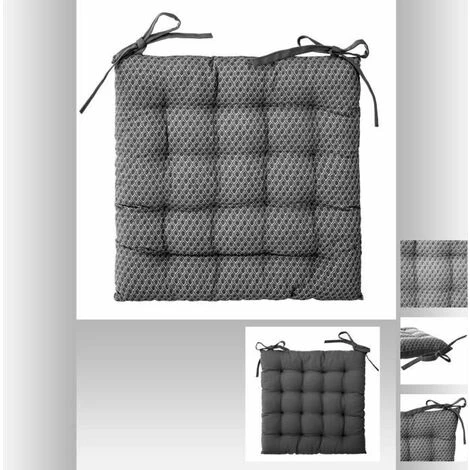 Lot De 2 Galettes De Chaise - 38 X 38 Cm. - Gris FUIENKO 4 Lot De 2 Galettes De Chaise - 38 X 38 Cm. - Gris FUIENKO – Image 4