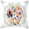Housse De Coussin En Plumes Coussin Blanc Imprimé Plumes De Couleur Impression Recto-45x45cm FUIENKO