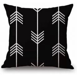 Housse De Décor Noire Housse De Coussin Géométrique Décoration Housses De Coussin 40x40cmx2 FUIENKO
