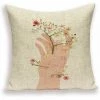 Housse De Coussin Impression Numérique Bamboo Flower Cushion Covers Cute Bear-40x40cm FUIENKO