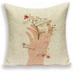Housse De Coussin Impression Numérique Bamboo Flower Cushion Covers Cute Bear-40x40cm FUIENKO