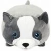 Paris Prix - Peluche Coussin Enfant "chien" 30cm Gris & Blanc