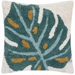 ATMOSPHERA, CRŽATEUR D'INTŽRIEUR Coussin Tufté Déco "Palm" 45x45cm Vert Jade