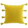 Paris Prix - Coussin Déco à Pompons "tasselina" 45x45cm Jaune