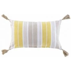 Paris Prix - Coussin Tissé Déco "naturaline" 30x50cm Jaune