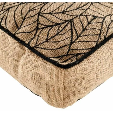 Paris Prix - Coussin De Sol En Jute "kalinda" 40x40cm Noir 3 Paris Prix - Coussin De Sol En Jute "kalinda" 40x40cm Noir – Image 3