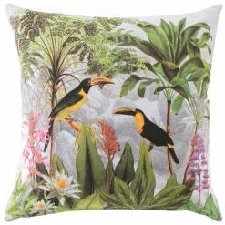 Paris Prix - Housse De Coussin "sweet Bird" 60x60cm Multicolore