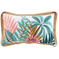 Paris Prix - Coussin Déco Imprimé "jacala" 30x50cm Blanc