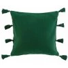 Paris Prix - Coussin Déco à Pompons "tasselina" 45x45cm Vert