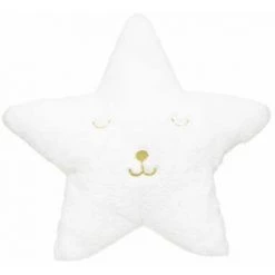 ATMOSPHERA FOR KIDS Coussin Imitation Fourrure "Étoile" 39x39cm Blanc