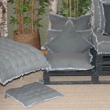 HOMEMAISON Coussin Déco Bi-faces Caviar 60 X 60 Cm - Caviar 2 HOMEMAISON Coussin Déco Bi-faces Caviar 60 X 60 Cm - Caviar – Image 2