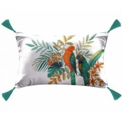 Paris Prix - Coussin Déco Imprimé "panis" 30x50cm Blanc