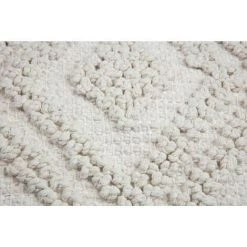 RIDEAUDISCOUNT Housse De Coussin 100% Coton 40 X 40 Cm Déhoussable Motif Losange Et Effet Bouclette Toile Epaisse Blanc - Blanc -France Coussin et housse de coussin Soldes Boutique 57634908 4