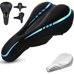 ALMI Housse De Selle De Vélo,Housse De Siège De Vélo En Gel,Couvre Selle Vélo Confortable,avec Housse Imperméable,pour Vélo De Montagne, Vélo De Route,pour Hommes Et Femmes