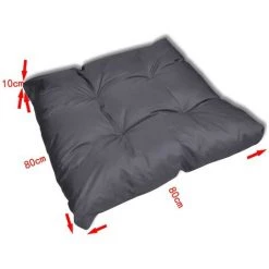 INLIFE Coussin De Siège Rembourré Gris 80x80x10 Cm -France Coussin et housse de coussin Soldes Boutique 57884121 3