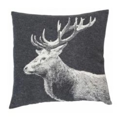 NO-NAME Coussin Cerf 50 X 50 Cm Anthracite - Gris