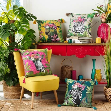 1001KDO POUR LA MAISON Coussin Pompons Alexis Le Tigre 2 1001KDO POUR LA MAISON Coussin Pompons Alexis Le Tigre – Image 2