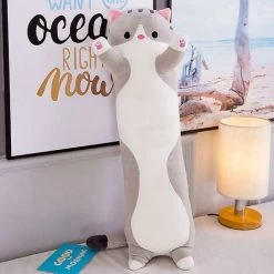 PERLE RARE 50cm Peluche Chat Poupée Mignon Dessin Animé Doux Peluche Chaton Oreiller(Cendre) -France Coussin et housse de coussin Soldes Boutique 58039411 5