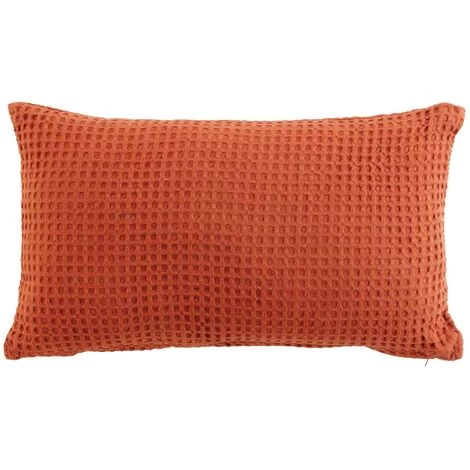 1001KDO POUR LA MAISON Coussin Dehoussable 30 X 50 Cm Gaufrettes Terracotta 1 1001KDO POUR LA MAISON Coussin Dehoussable 30 X 50 Cm Gaufrettes Terracotta